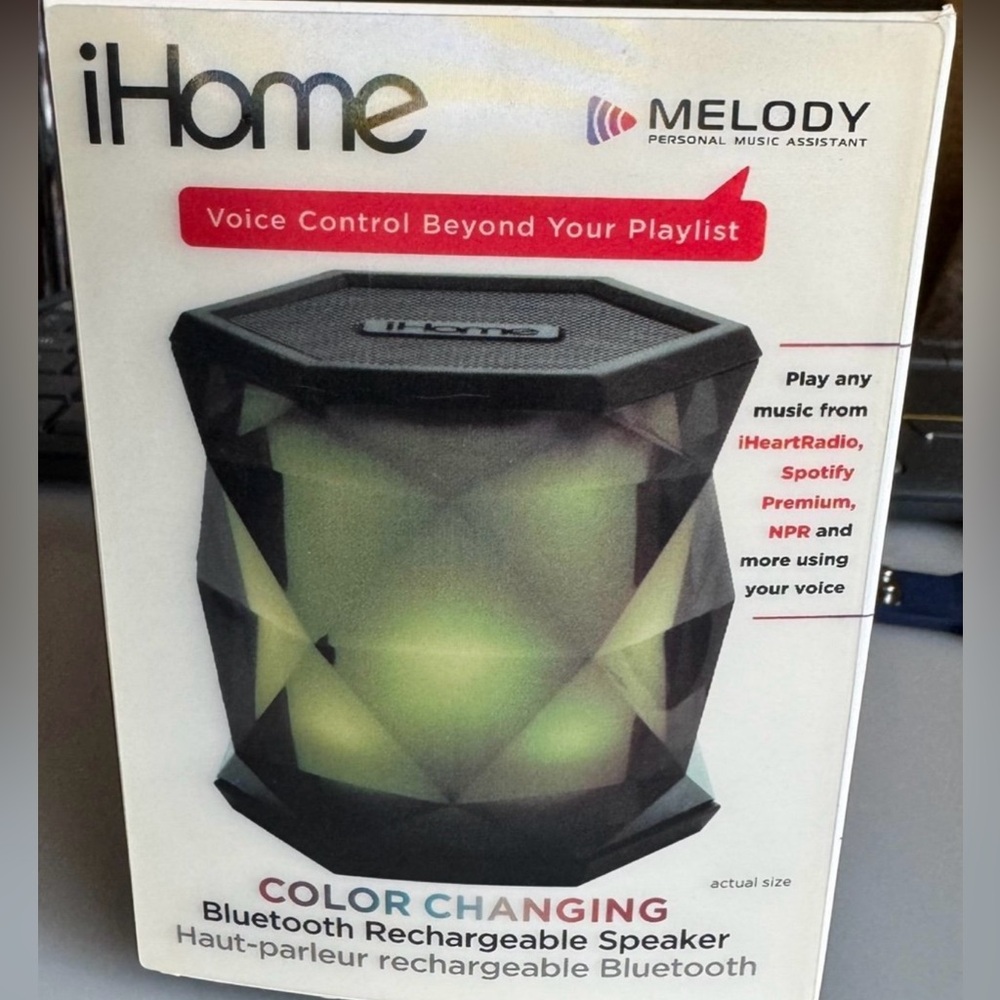 iHome Color Changing Bluetooth Rechargeable Speaker.